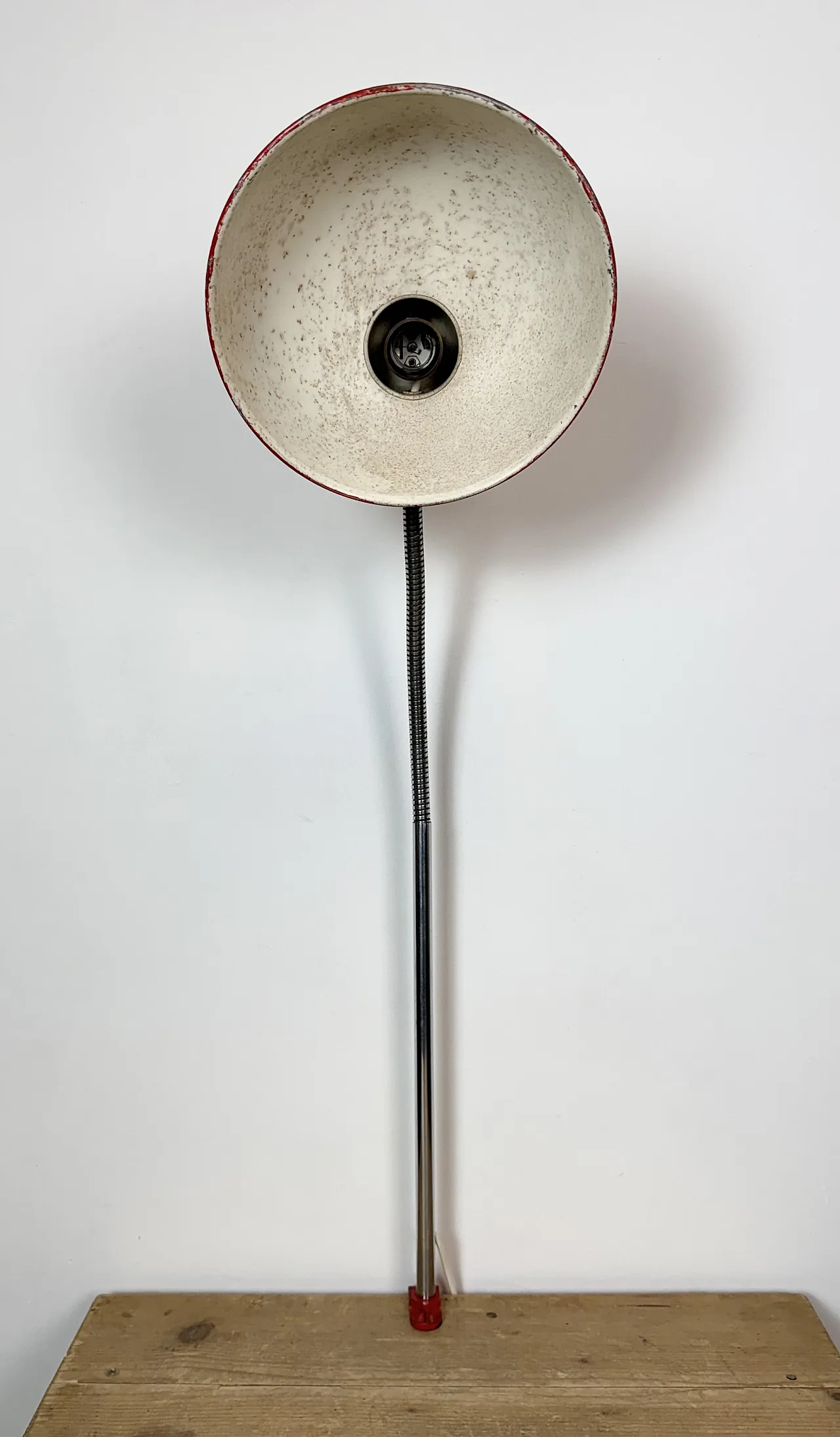 Red Industrial Workshop Table Lamp from Helo Leuchten, 1950s 19