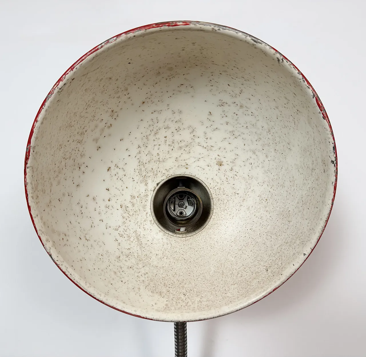 Red Industrial Workshop Table Lamp from Helo Leuchten, 1950s 20
