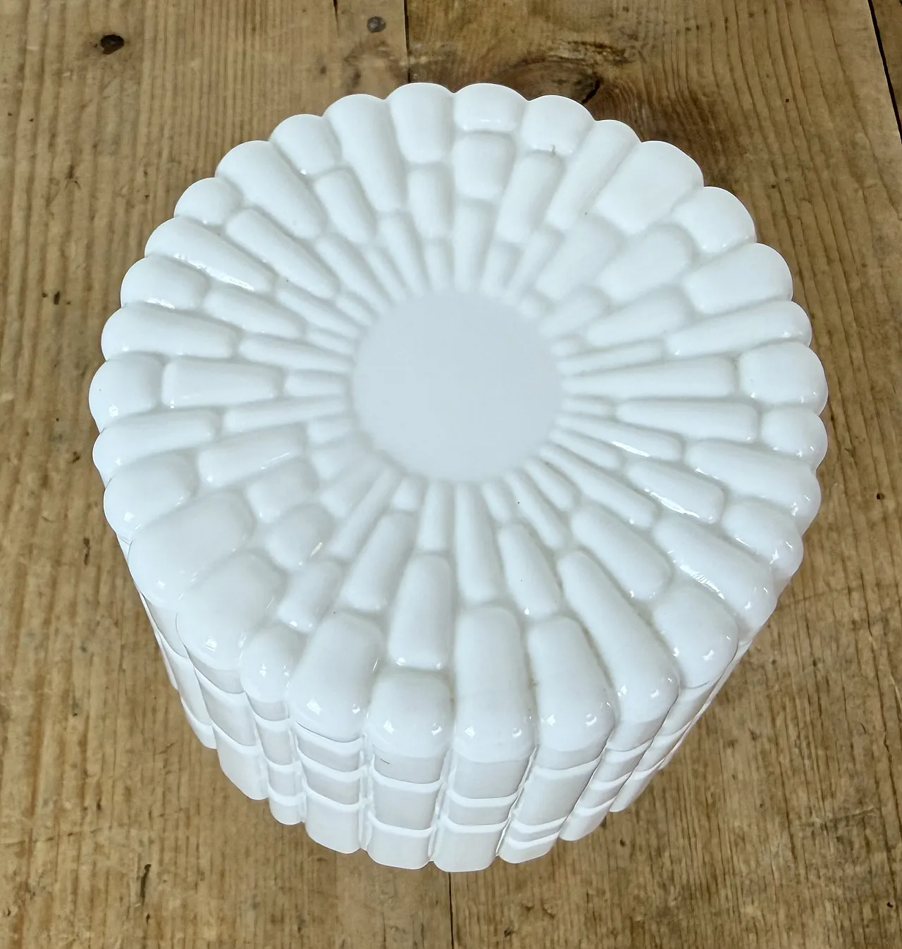 Vintage White Porcelain Ceiling Light, 1970s 5