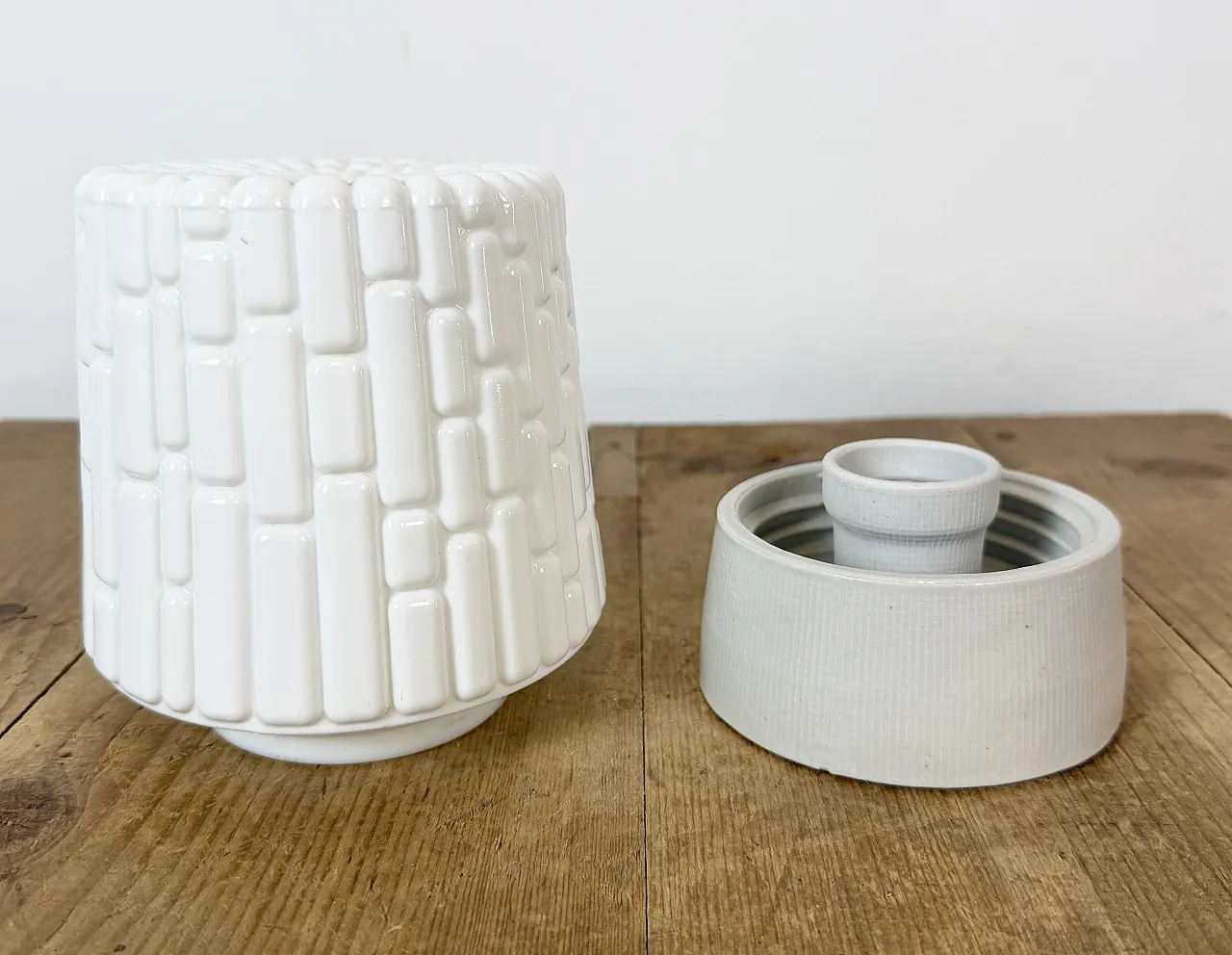 Vintage White Porcelain Ceiling Light, 1970s 6