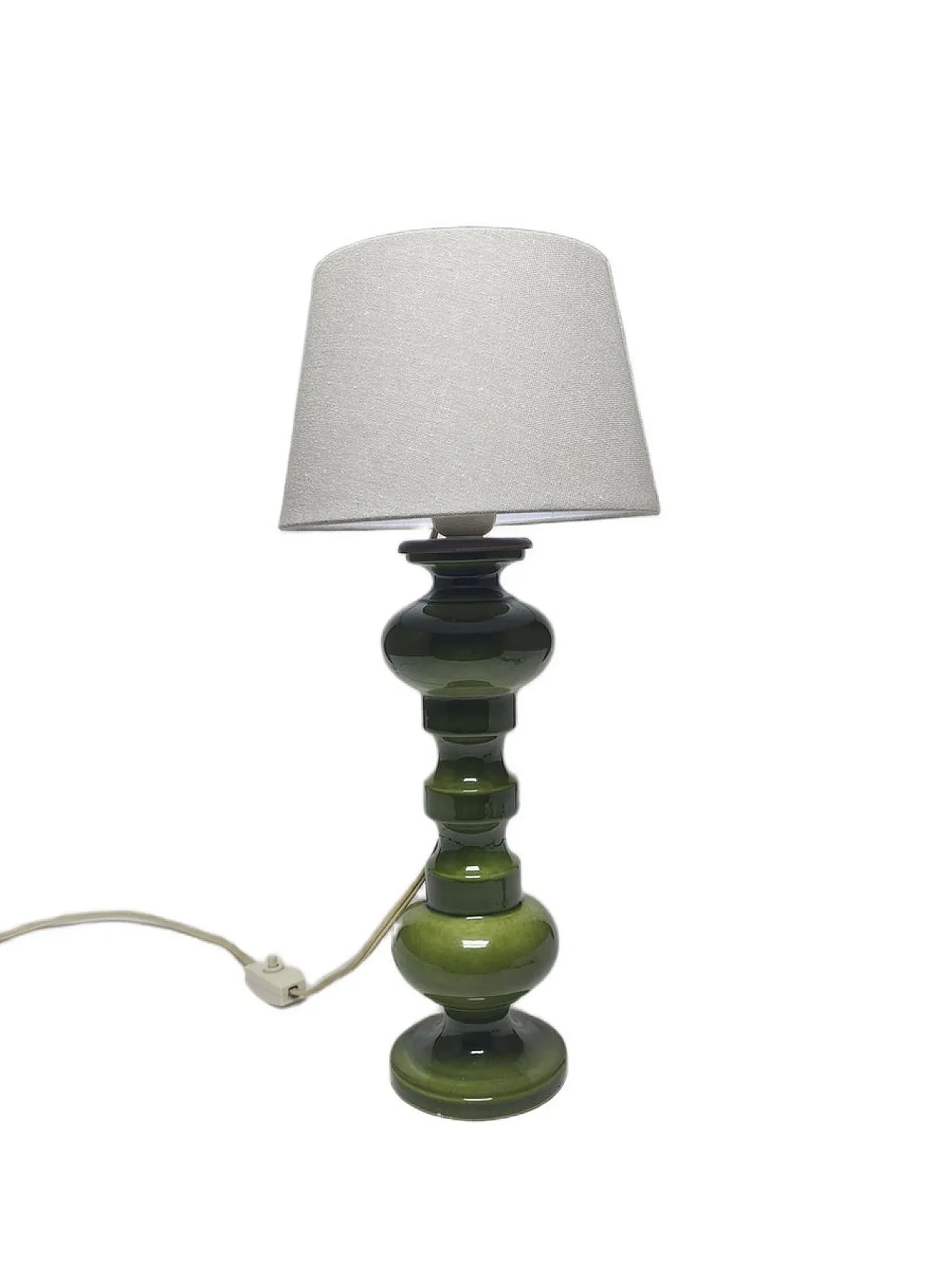Lampada da comodino postmoderna polacca in vetro e ceramica, anni '80 1