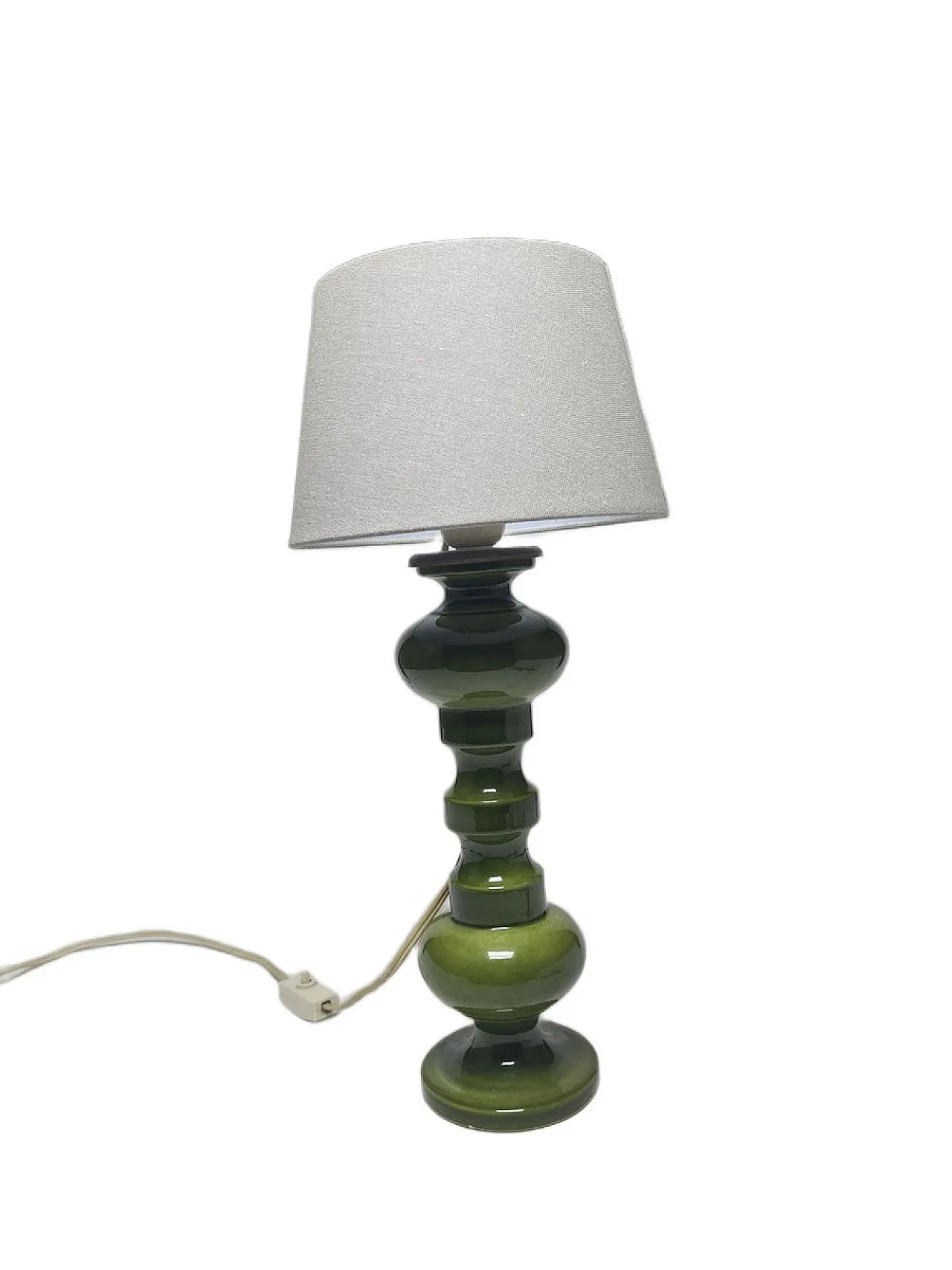 Lampada da comodino postmoderna polacca in vetro e ceramica, anni '80 2