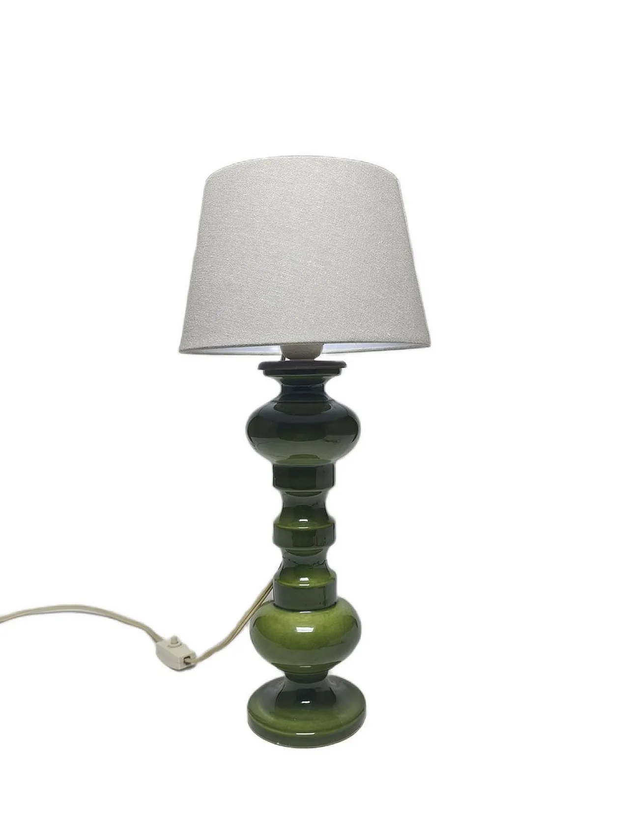 Lampada da comodino postmoderna polacca in vetro e ceramica, anni '80 3