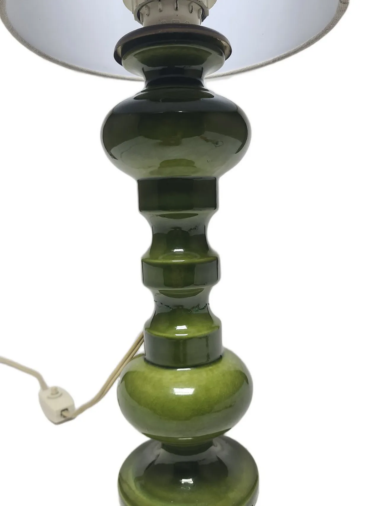 Lampada da comodino postmoderna polacca in vetro e ceramica, anni '80 5
