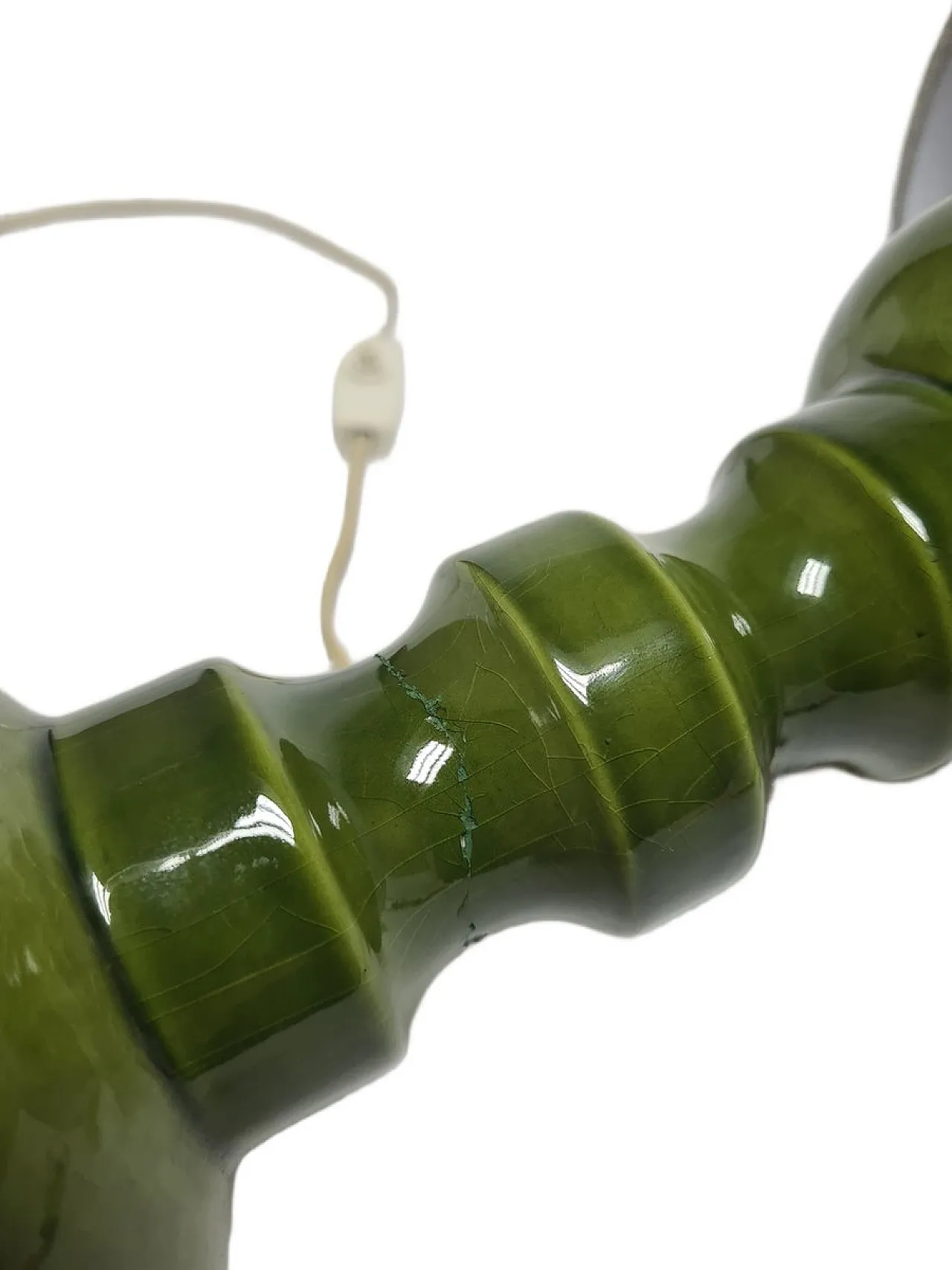 Lampada da comodino postmoderna polacca in vetro e ceramica, anni '80 7