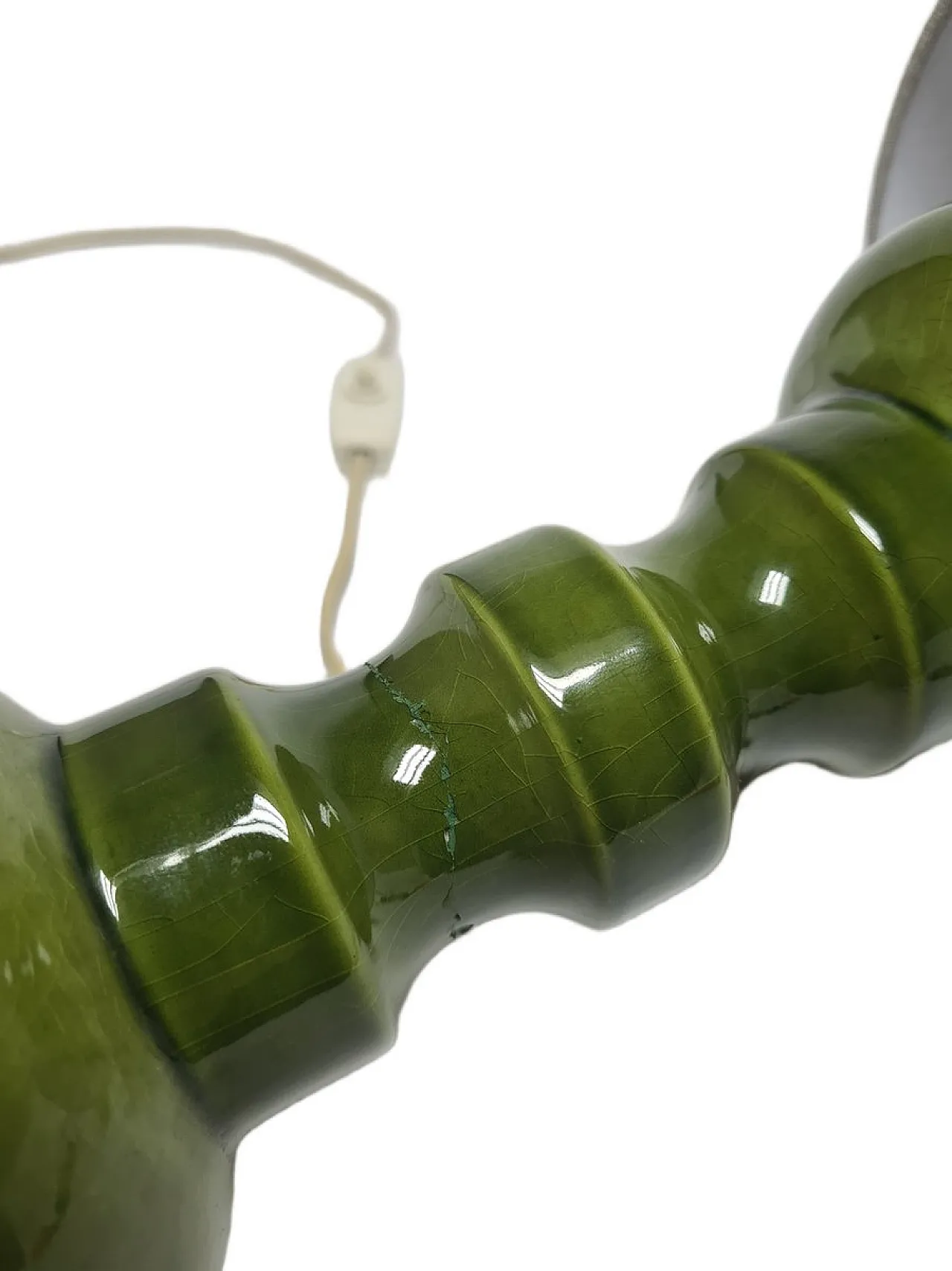 Lampada da comodino postmoderna polacca in vetro e ceramica, anni '80 8