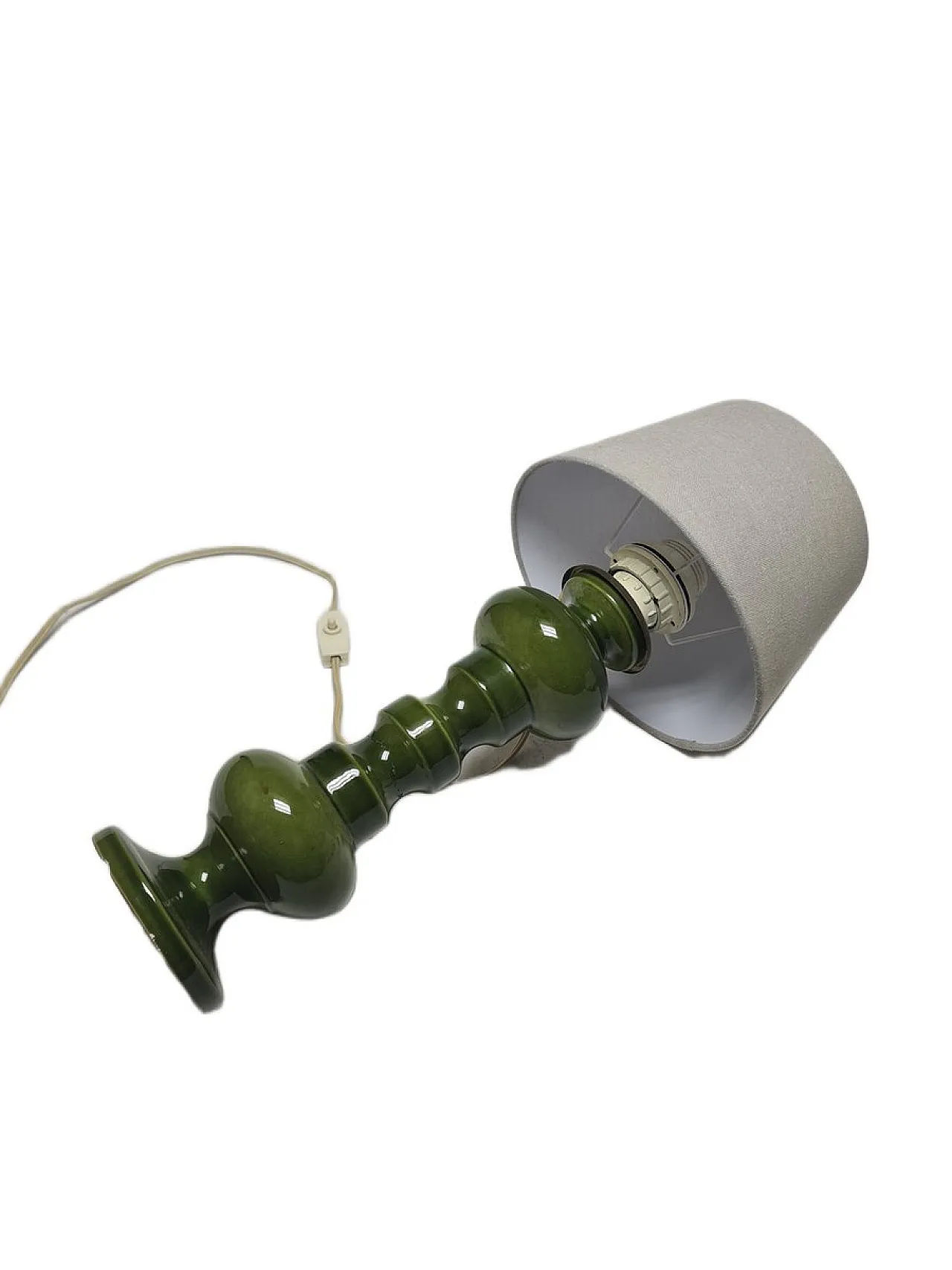 Lampada da comodino postmoderna polacca in vetro e ceramica, anni '80 9
