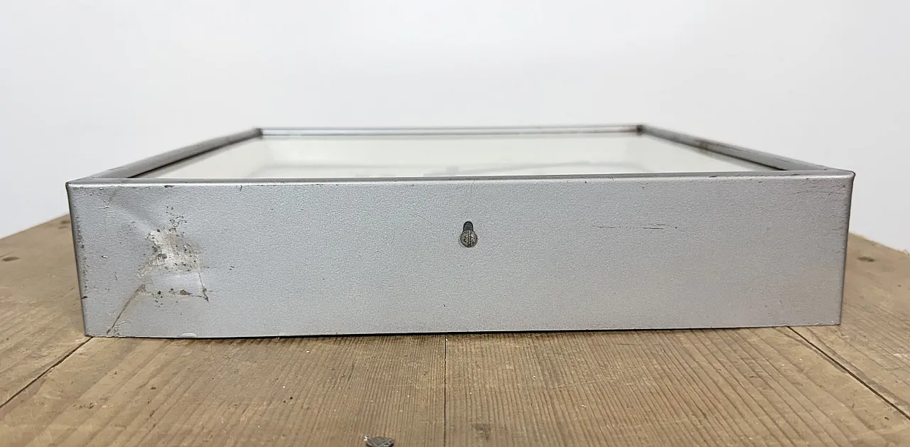Grey Industrial Square Wall Clock from Rodopa Chepelare, 1960s 11