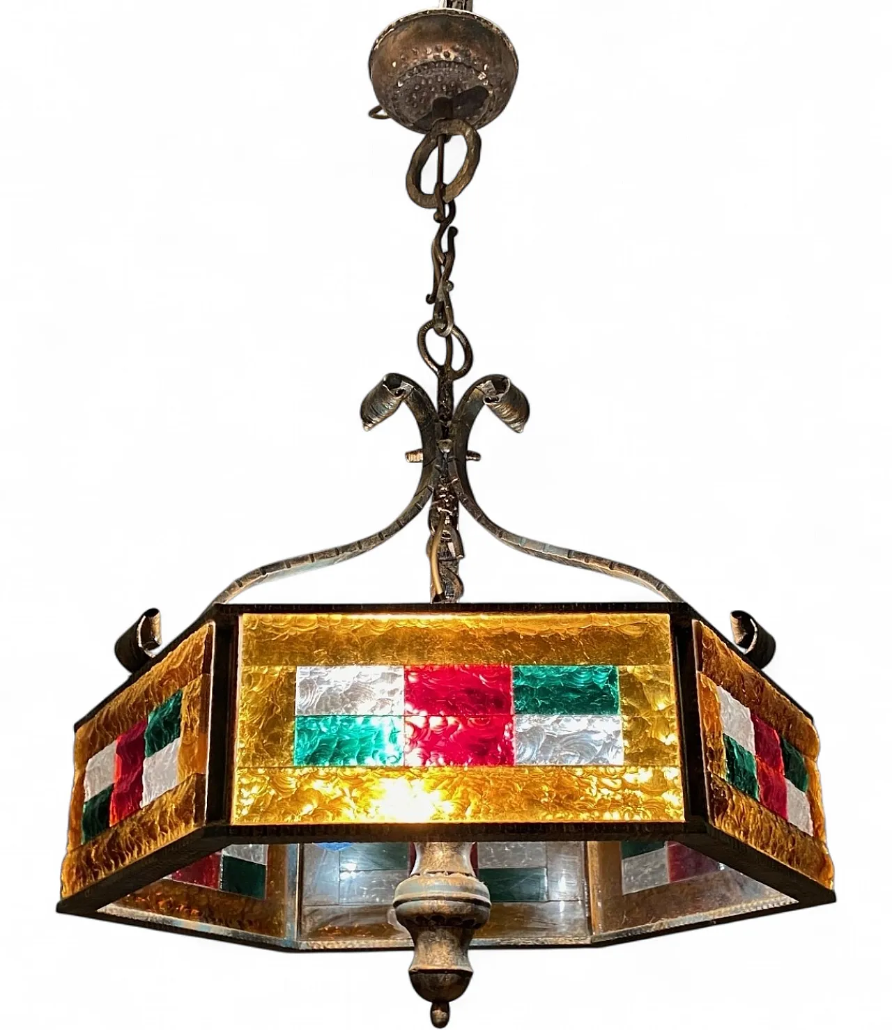 Brutalist Murano chandelier, 1960s 6