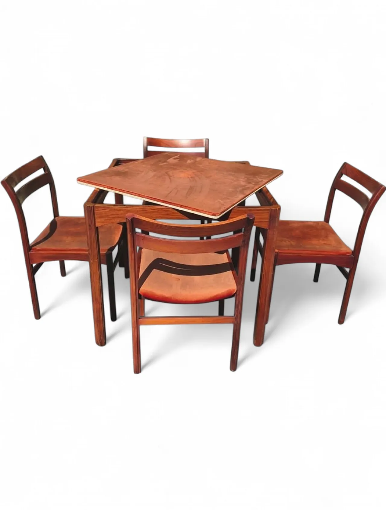 Game dining table and 4 chairs by Mobile di Cantú, 50s 4