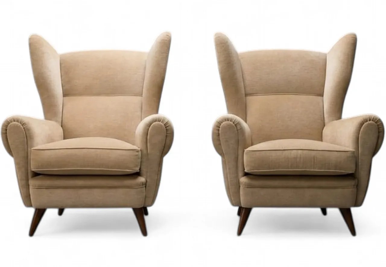Pair of bergère armchairs, 50s 6