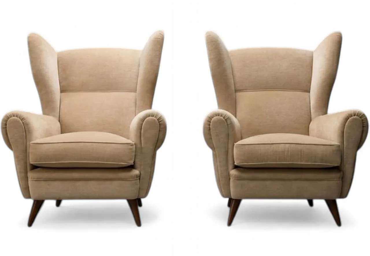 Pair of bergère armchairs, 50s 7