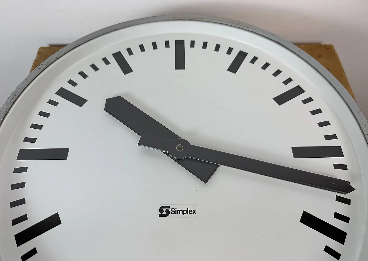 Industrial double sided railway or factory clock by Simlex, 1960s 18