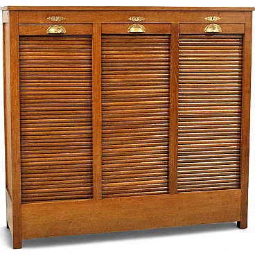 Classificatore serranda schedario archivio in rovere, primo '900