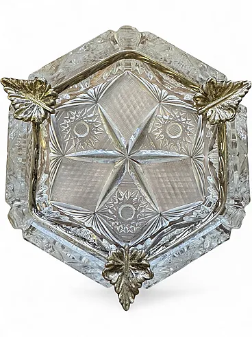 Carved glass ashtray, 1960s