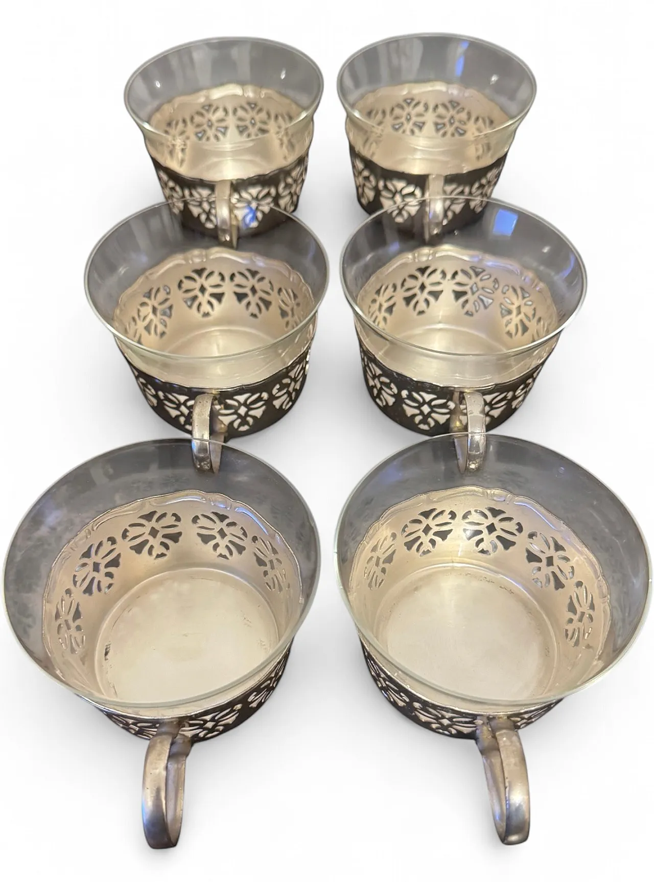 6 silverplated cups by BMF, 1960s 6