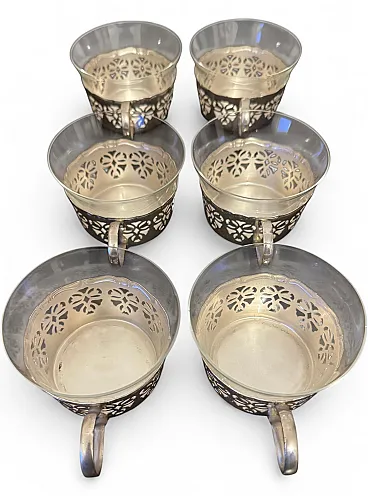 6 silverplated cups by BMF, 1960s