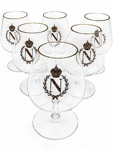 6 Napoleon brandy glasses, 90s