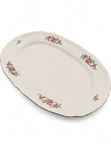 Oval serving plate in white porcelain by Richard Ginori, 50s
