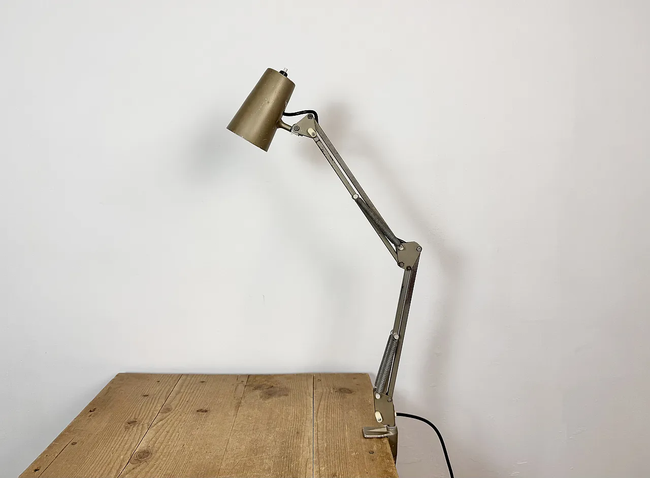 Brown adjustable architect table lamp, 1960s 2