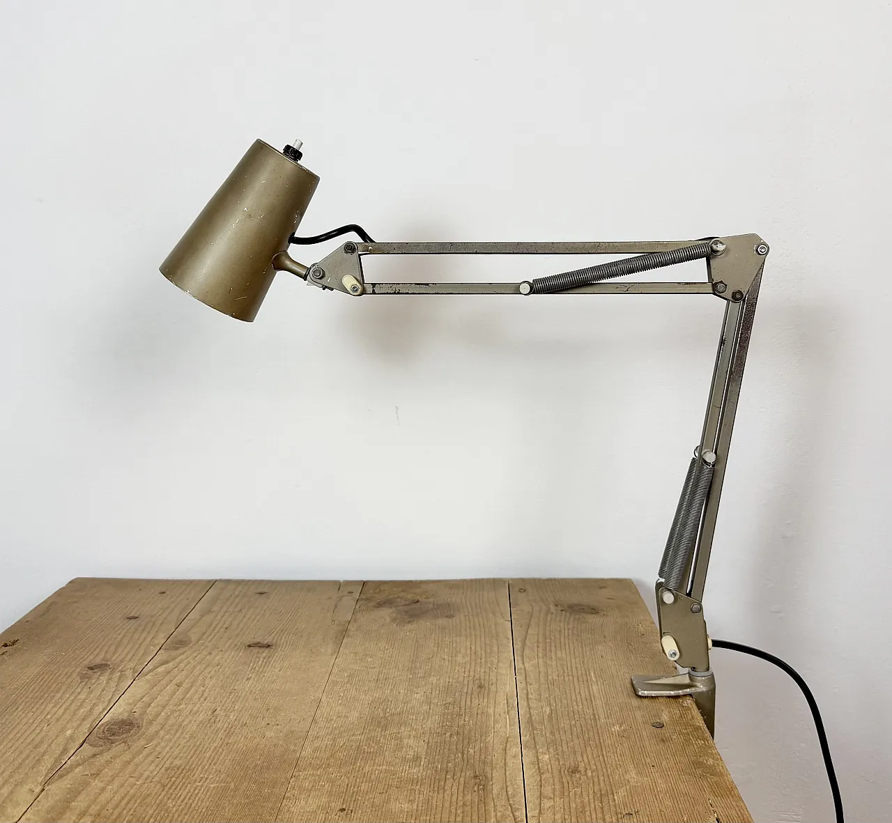 Brown adjustable architect table lamp, 1960s 4