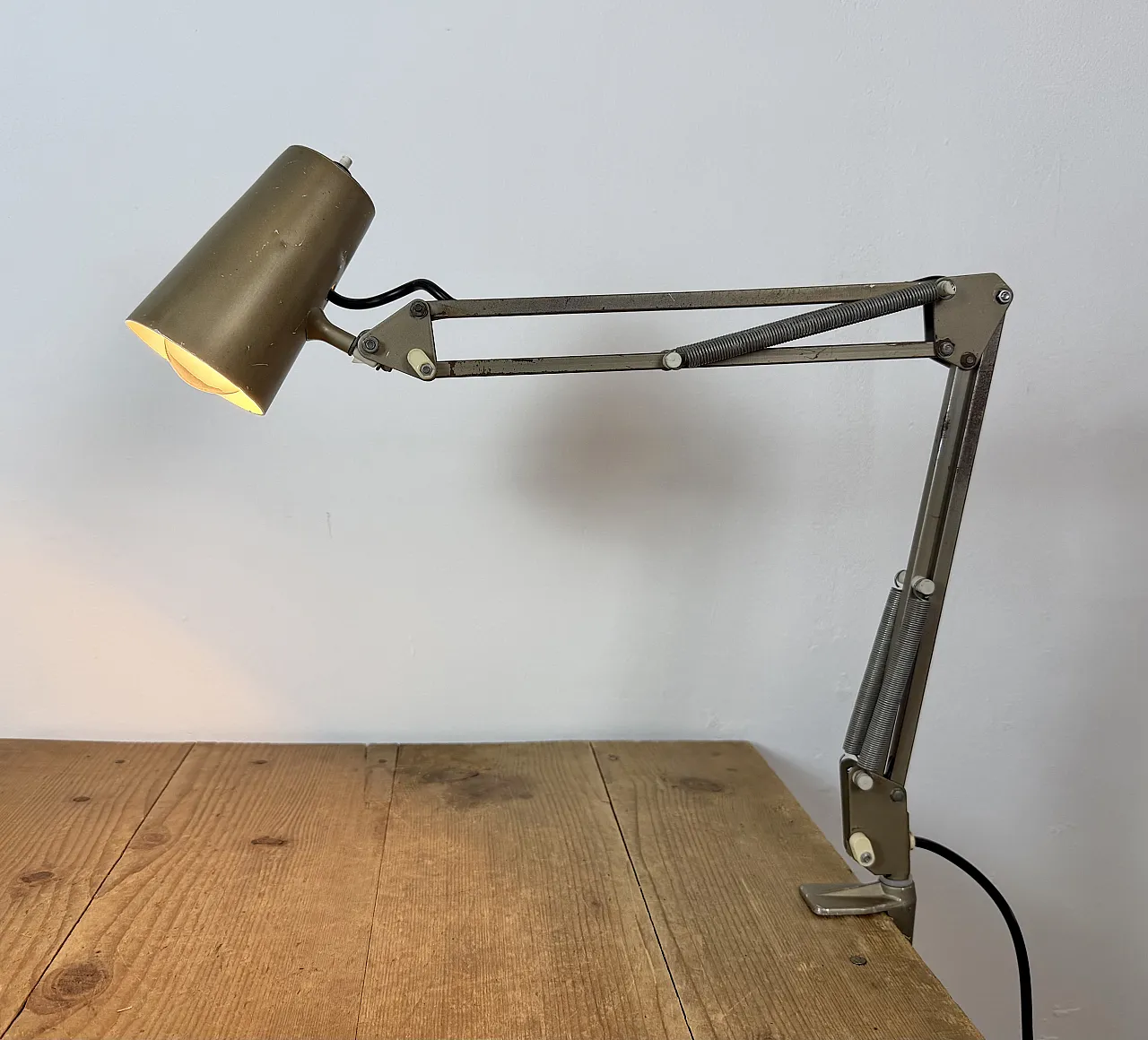 Brown adjustable architect table lamp, 1960s 19