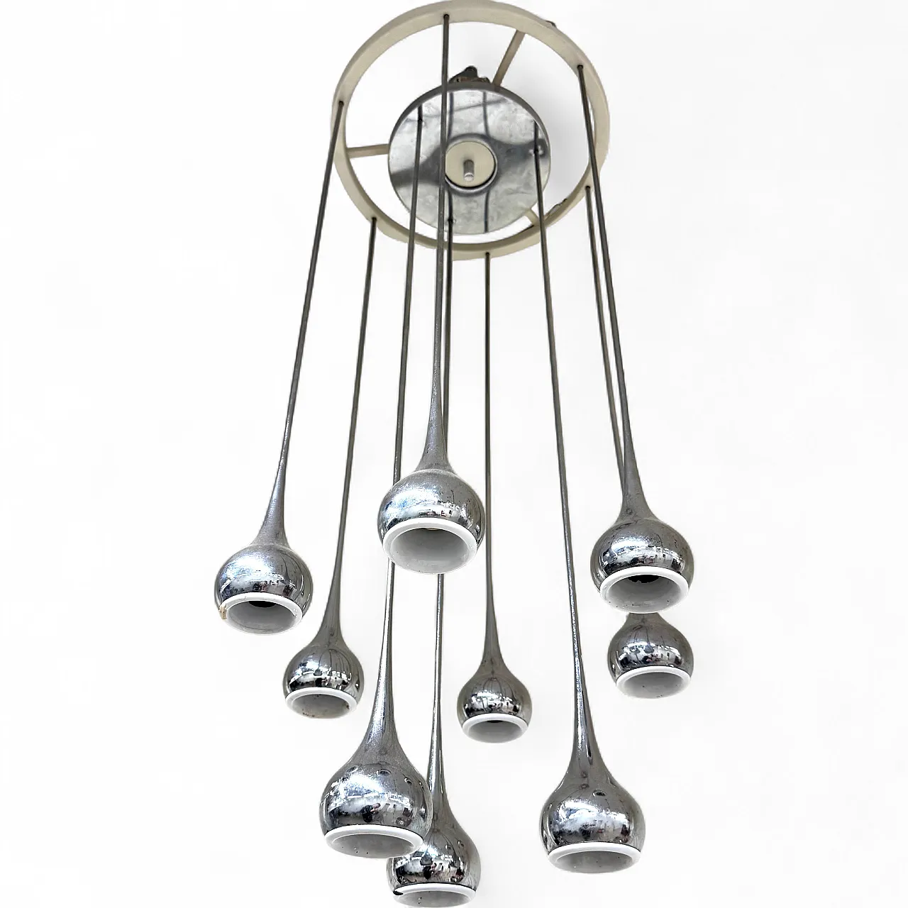 Angelo Brotto Esperia Lampadario 9 Luci Design Modernariato 1970’s 8