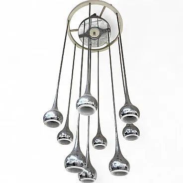 Angelo Brotto Esperia Lampadario 9 Luci Design Modernariato 1970’s