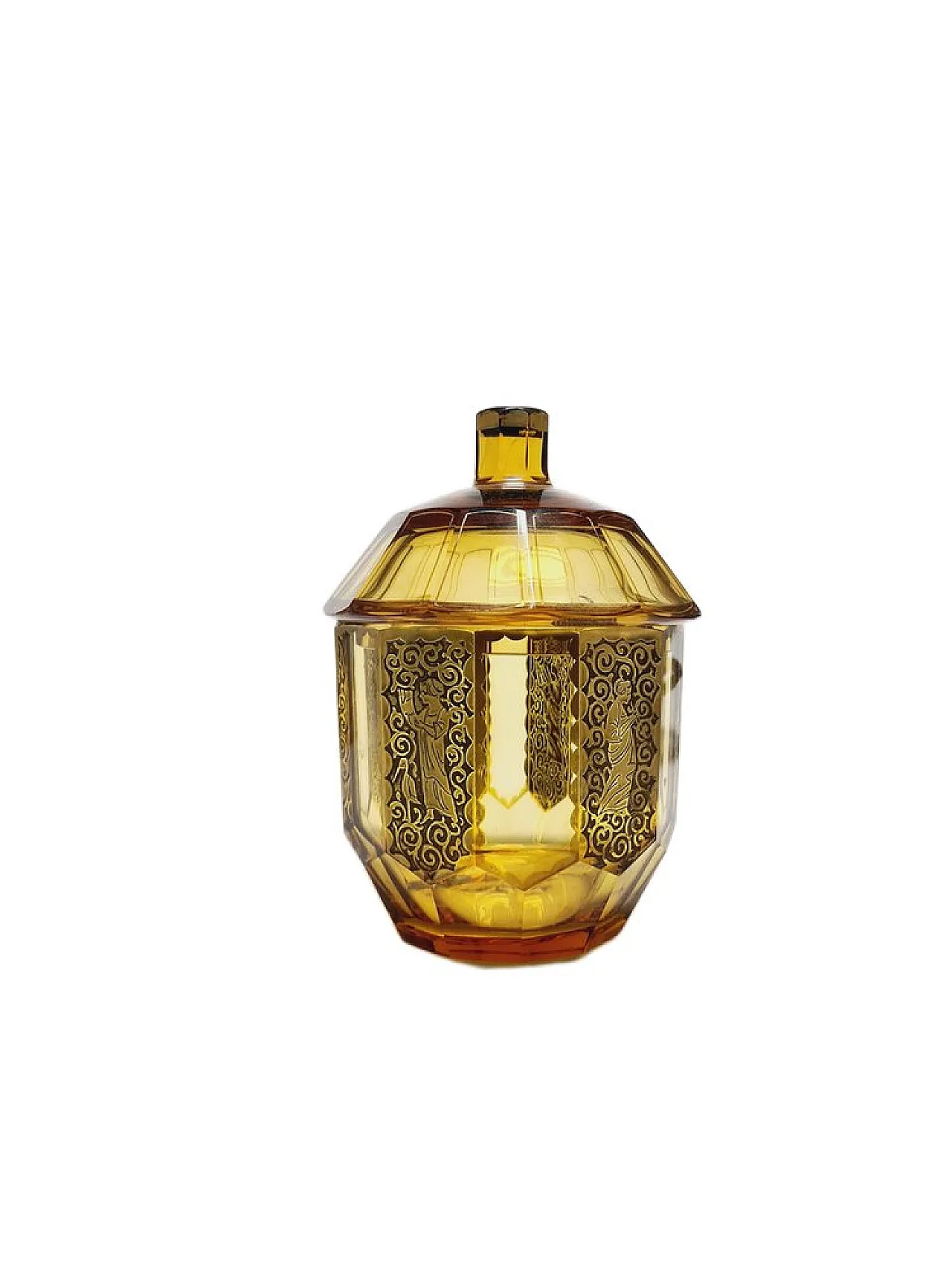 Caramella Art Déco in oroplastica proveniente da Moser, Cecoslovacchia, anni '30. 3