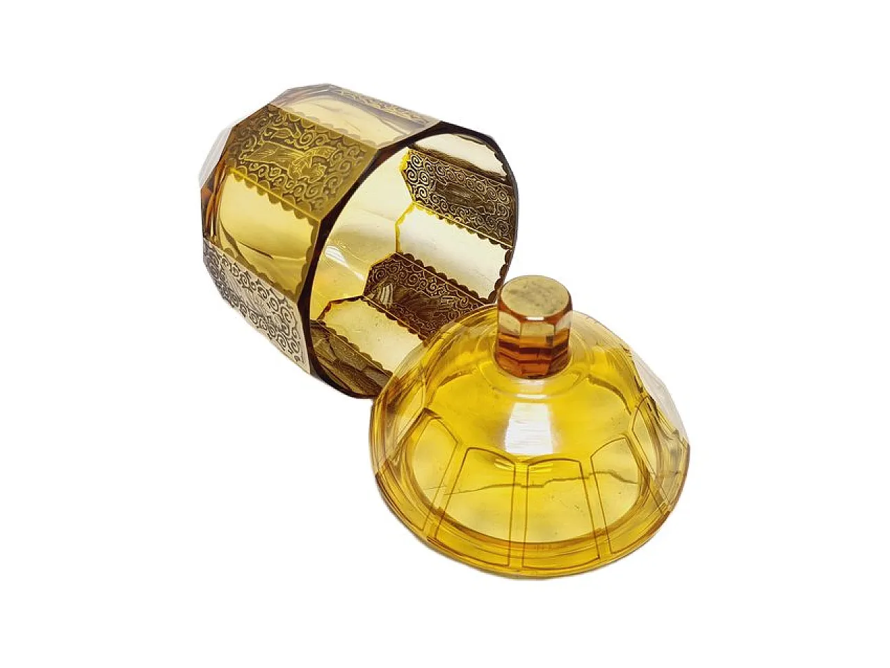 Caramella Art Déco in oroplastica proveniente da Moser, Cecoslovacchia, anni '30. 9