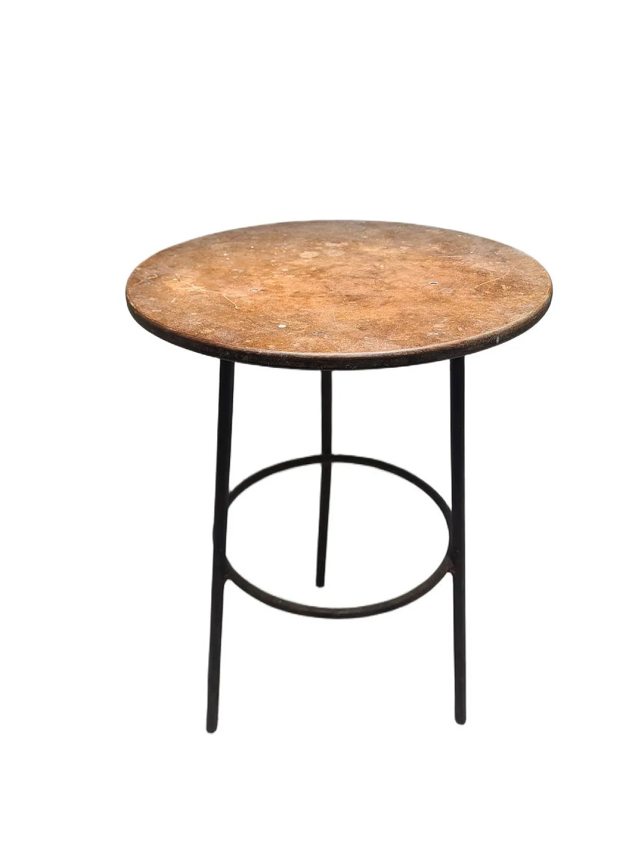 Postmodern Brutalist Iron and Wooden Plant Stand, Poland, 1970s 2