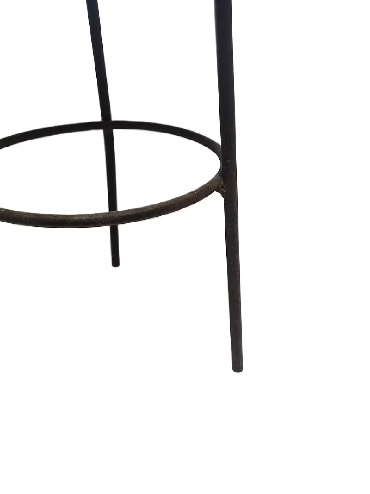 Postmodern Brutalist Iron and Wooden Plant Stand, Poland, 1970s 4