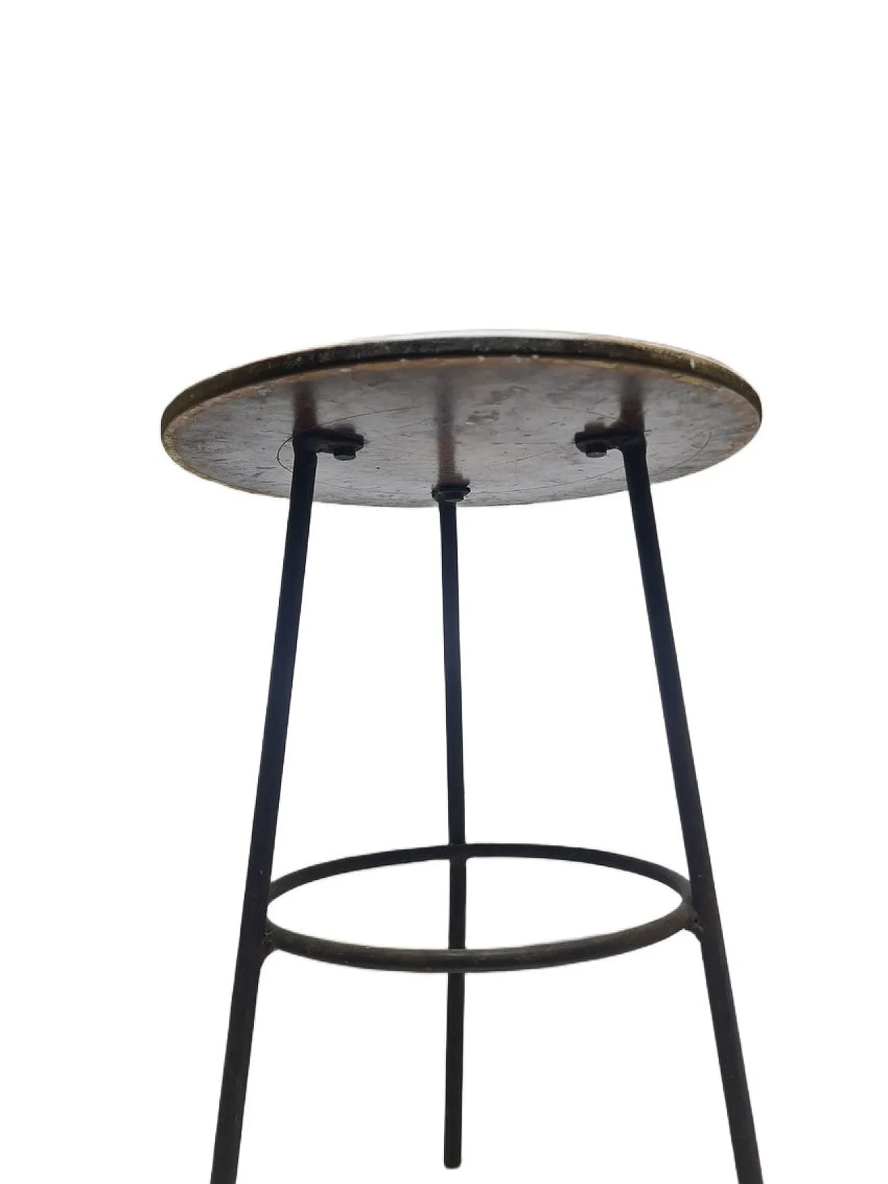 Postmodern Brutalist Iron and Wooden Plant Stand, Poland, 1970s 5