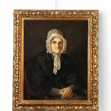 Painted Female Portrait, oil on canvas, 19th century