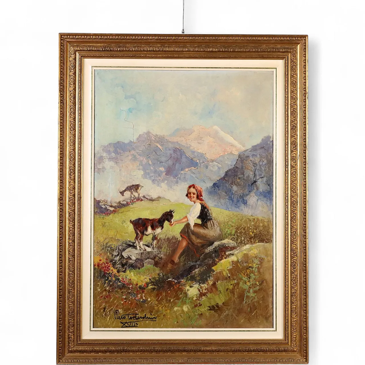 Painting by Piero Todeschini, oil on canvas, early 20th century 11