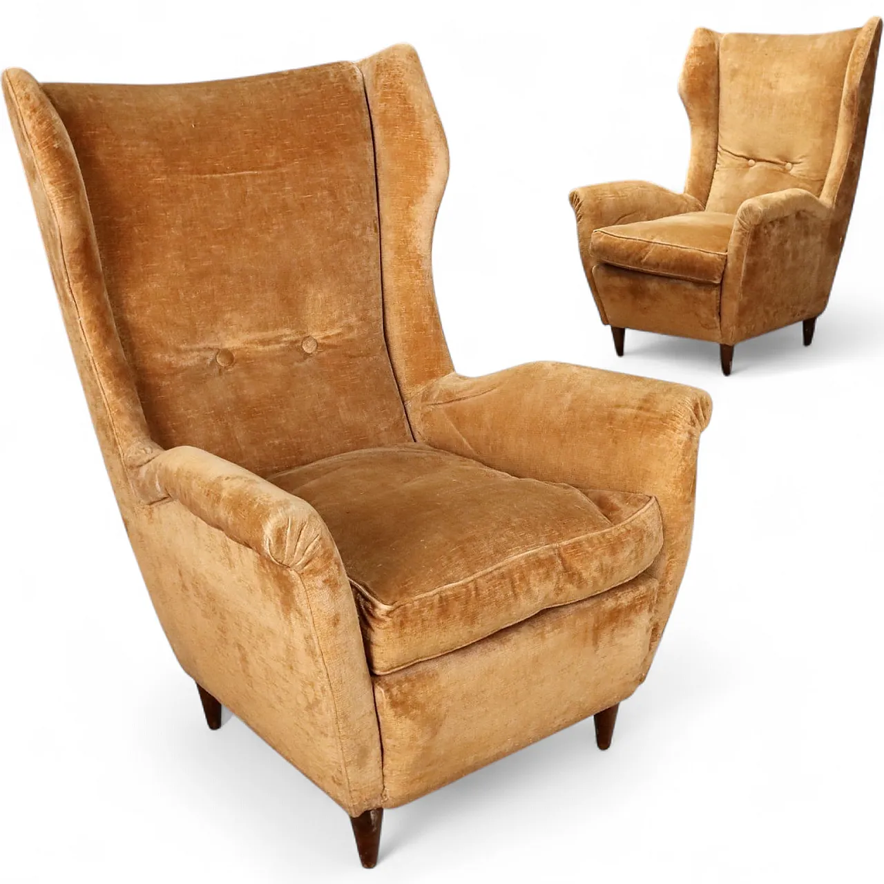 Pair of Bergère armchairs, 1950s 11