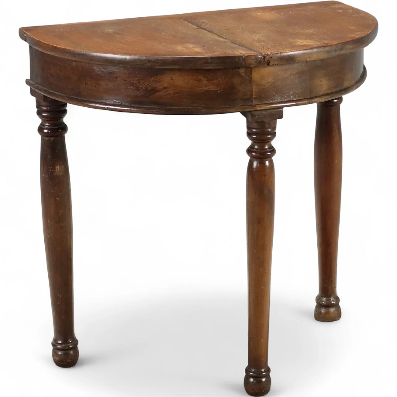 Demi Lune console in walnut, 19th century 8