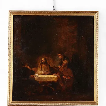 Painting Supper at Emmaus, oil on canvas, 19th century