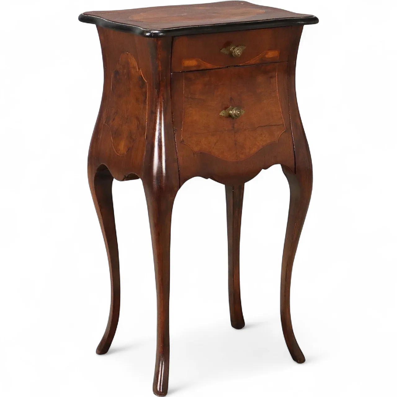 Baroque style open bedside table in walnut, 19th century 9