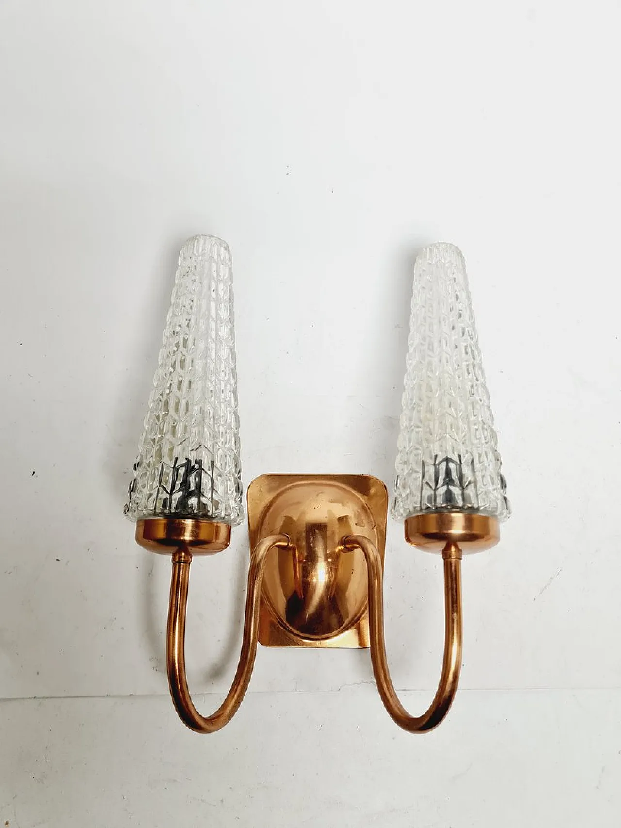Lampada da parete a due bracci di Elmet Zabrze, Polonia, anni '70. 2