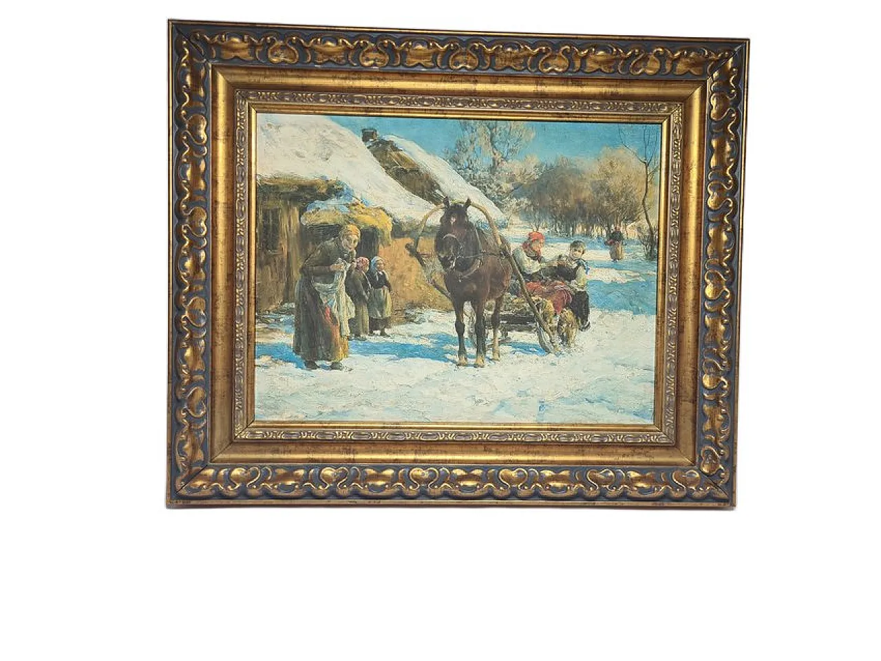 Composizione figurativa, anni '80, olio su tela 1
