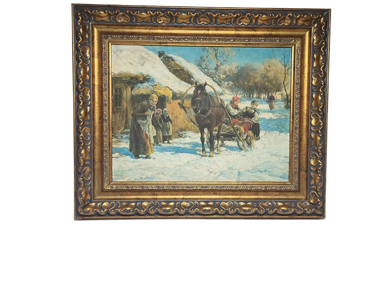 Composizione figurativa, anni '80, olio su tela 2