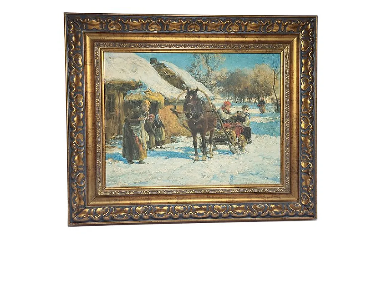 Composizione figurativa, anni '80, olio su tela 3