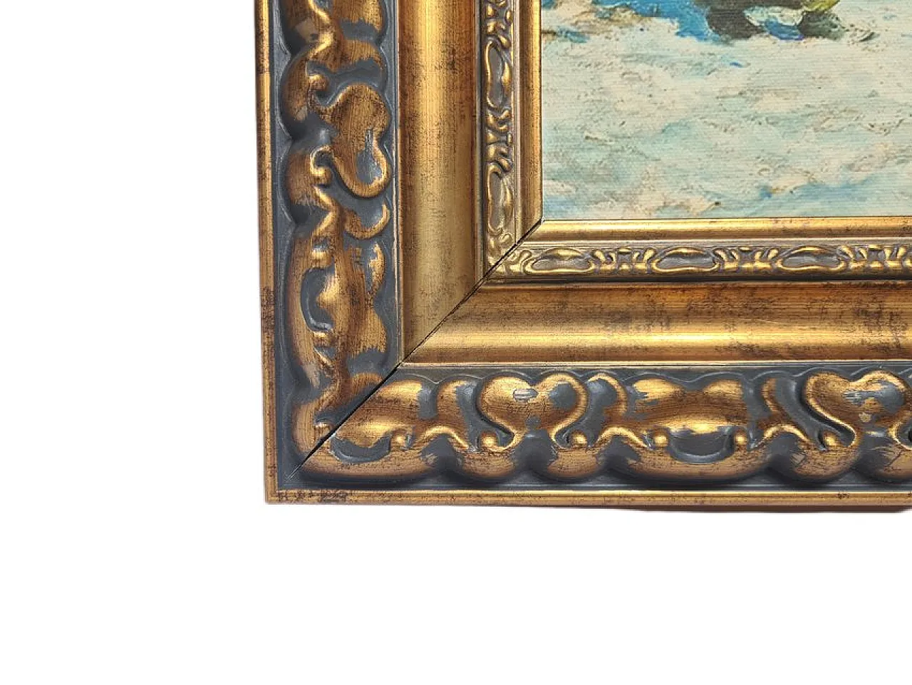 Composizione figurativa, anni '80, olio su tela 4