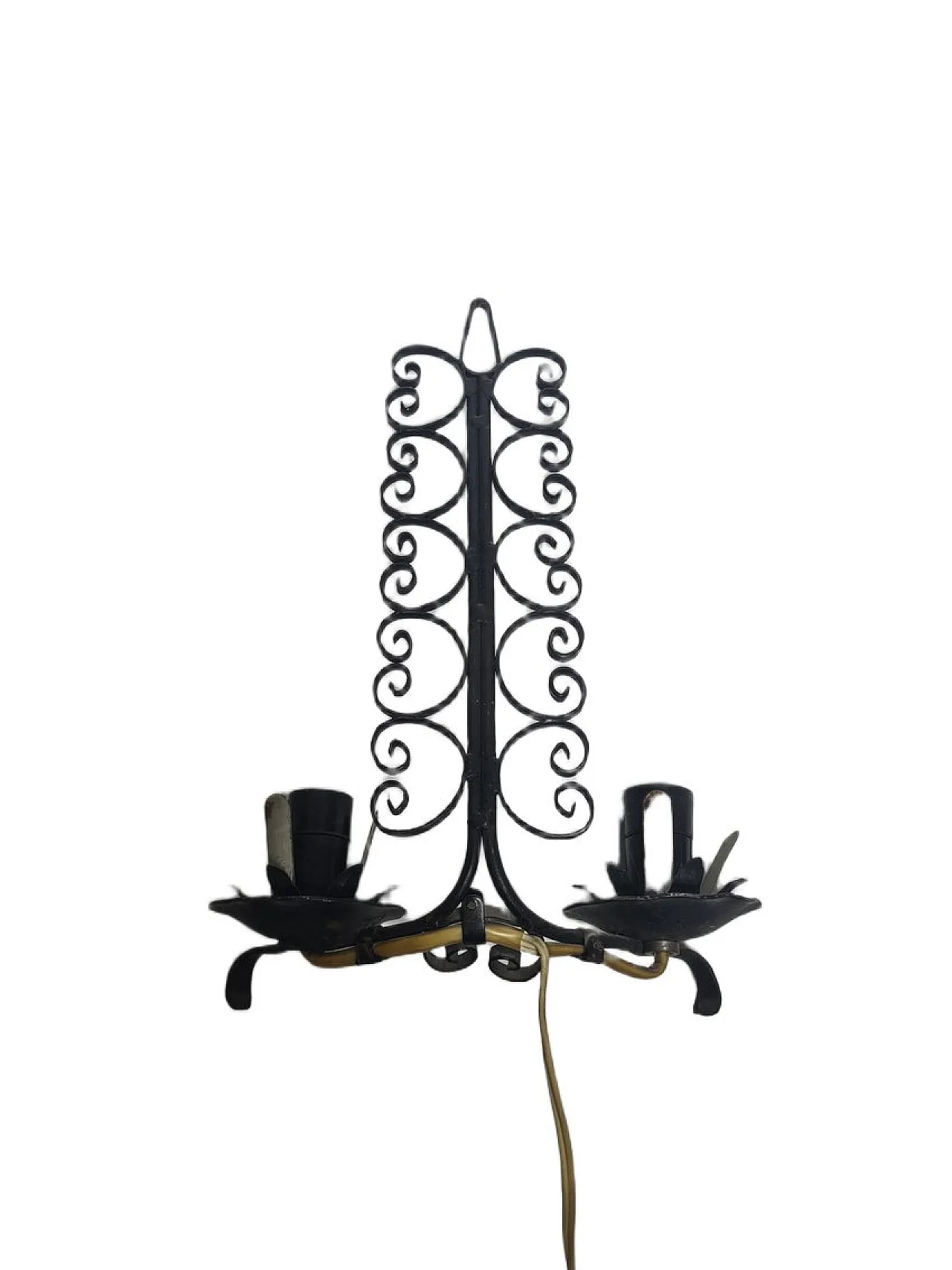 Brutalist 2-Armed Wall Lamps, Poland, 1970s, Set of 2 6