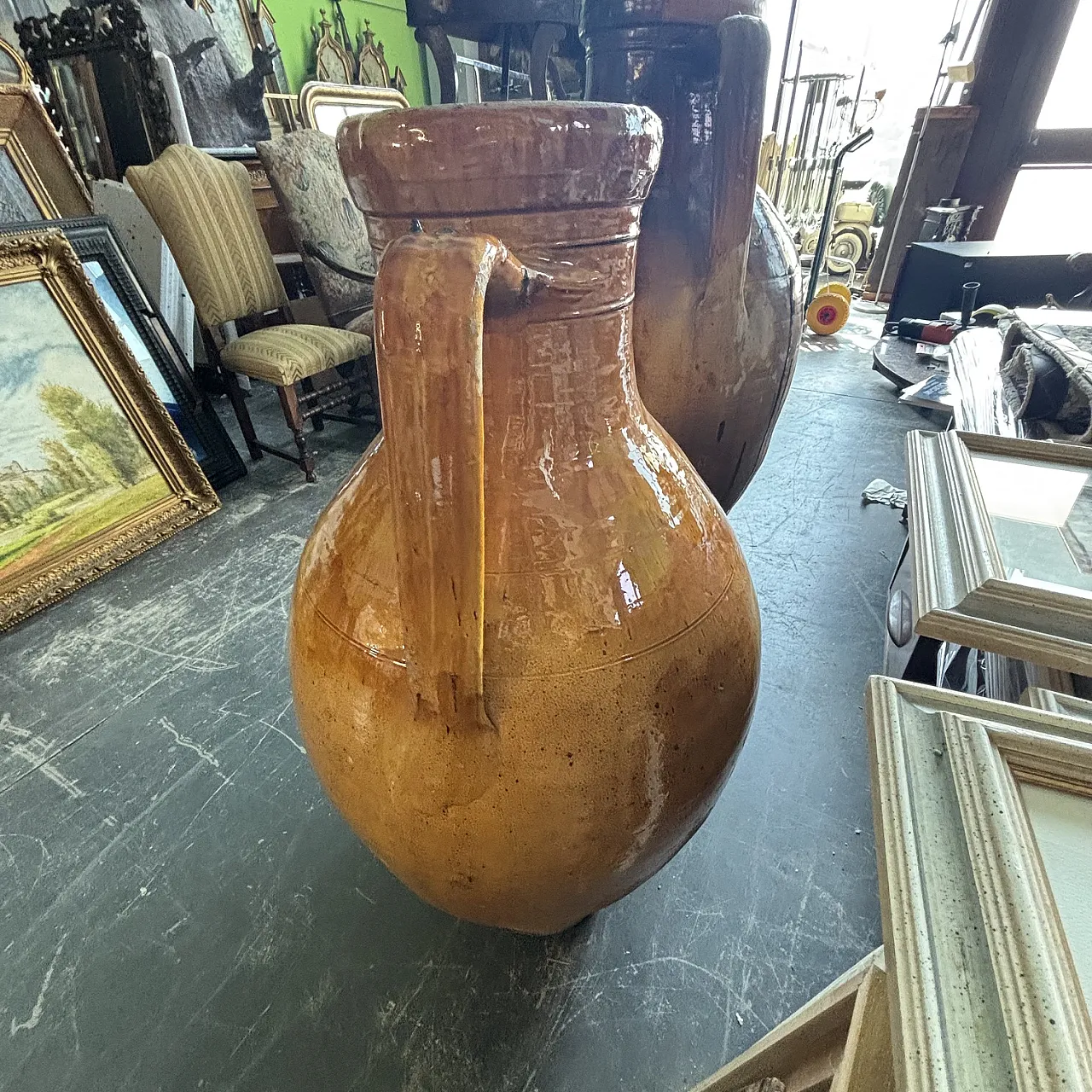 Pair of huge garden vases Capasoni Pugliesi jars, 19th century 2
