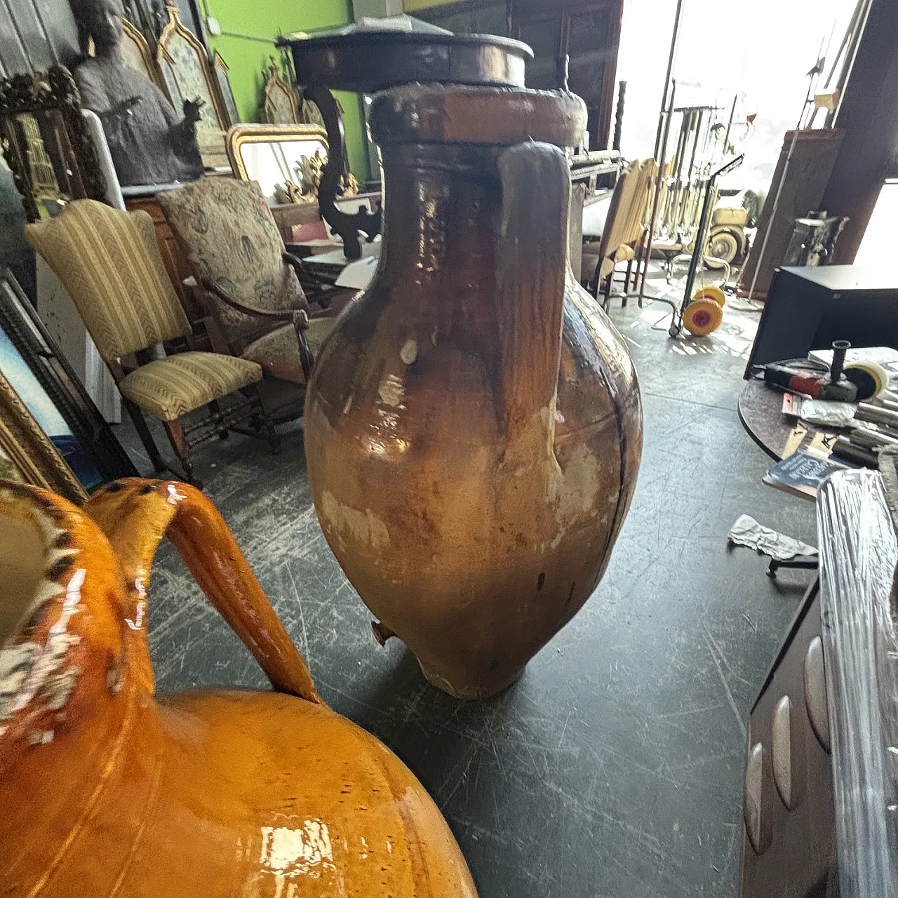 Pair of huge garden vases Capasoni Pugliesi jars, 19th century 3