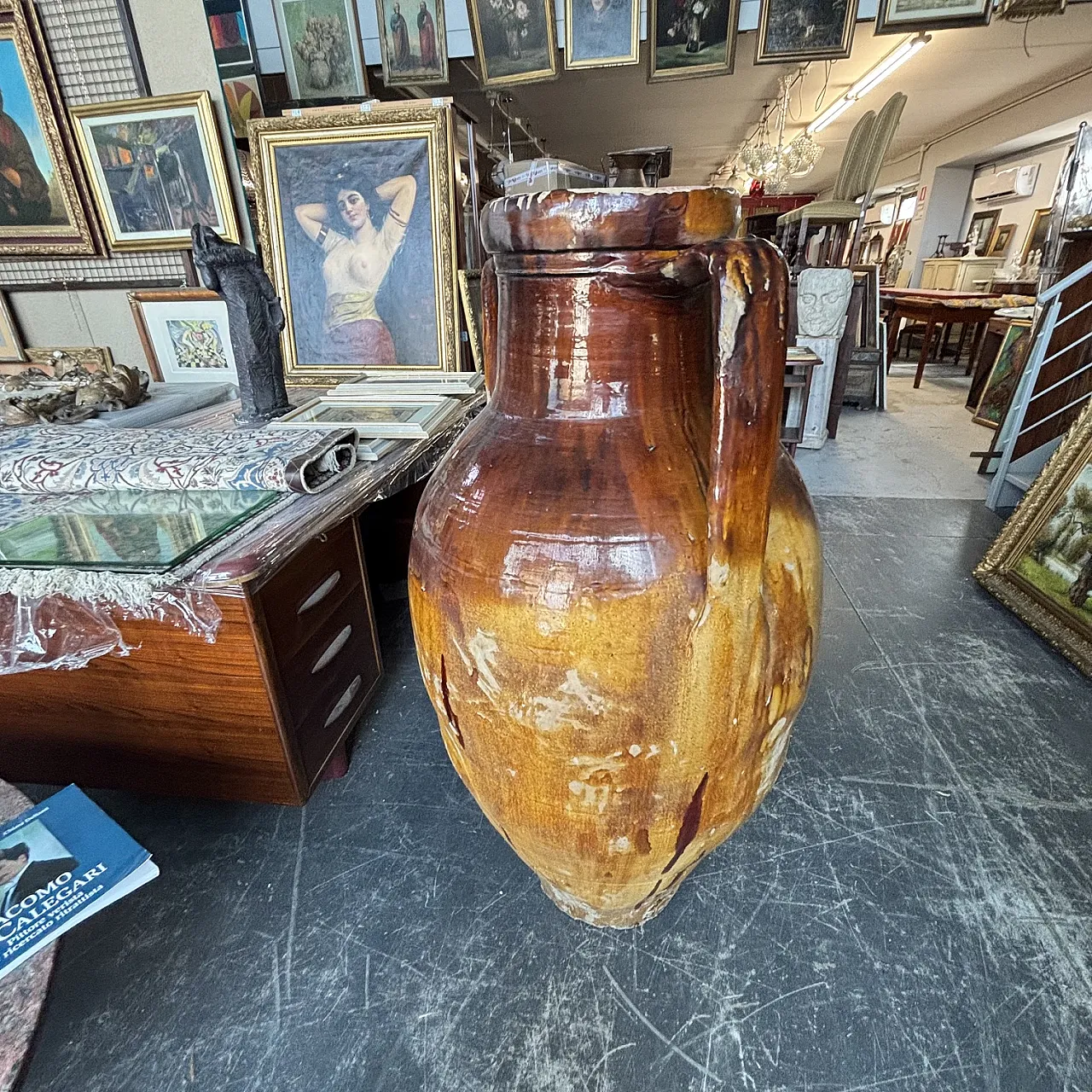 Pair of huge garden vases Capasoni Pugliesi jars, 19th century 4