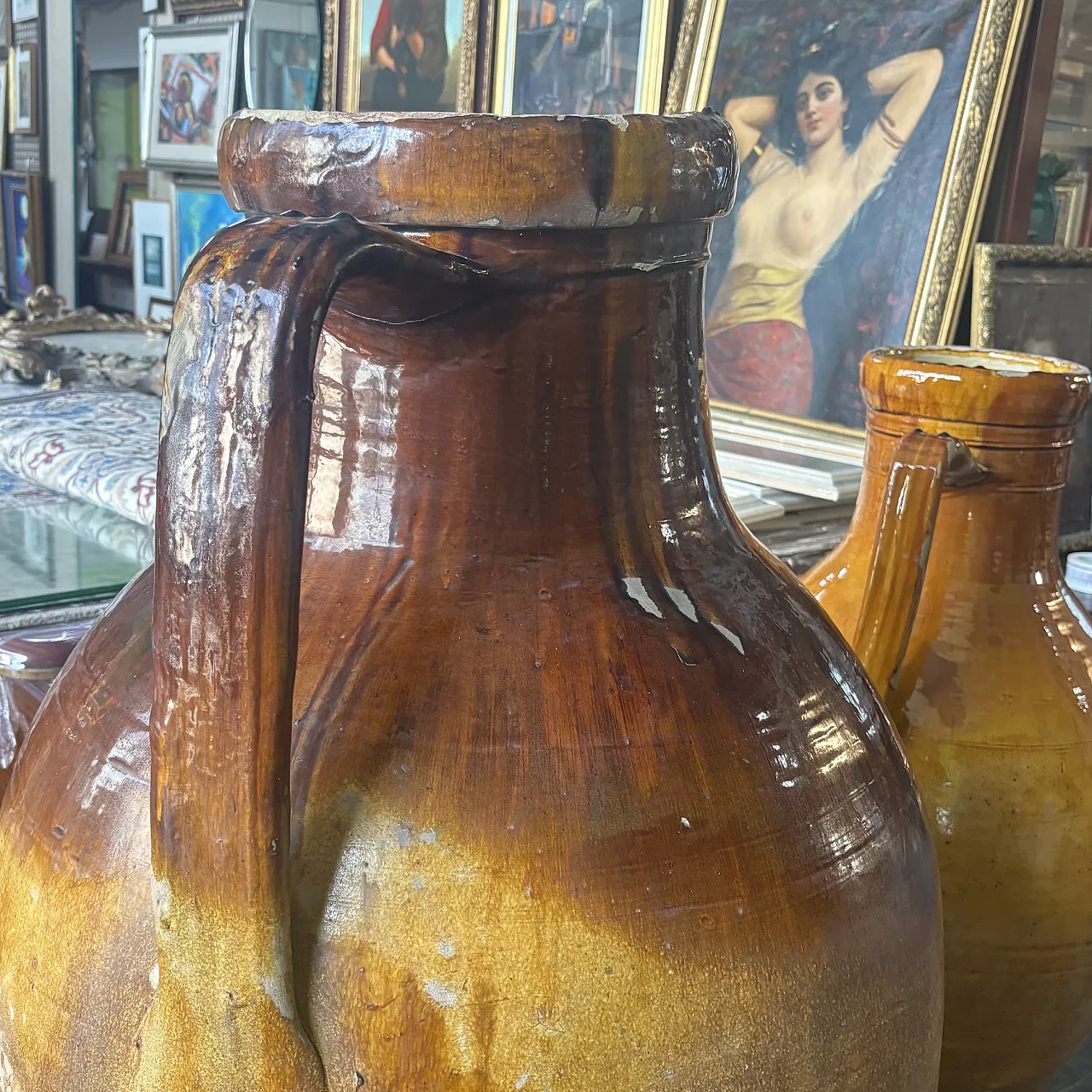 Pair of huge garden vases Capasoni Pugliesi jars, 19th century 7