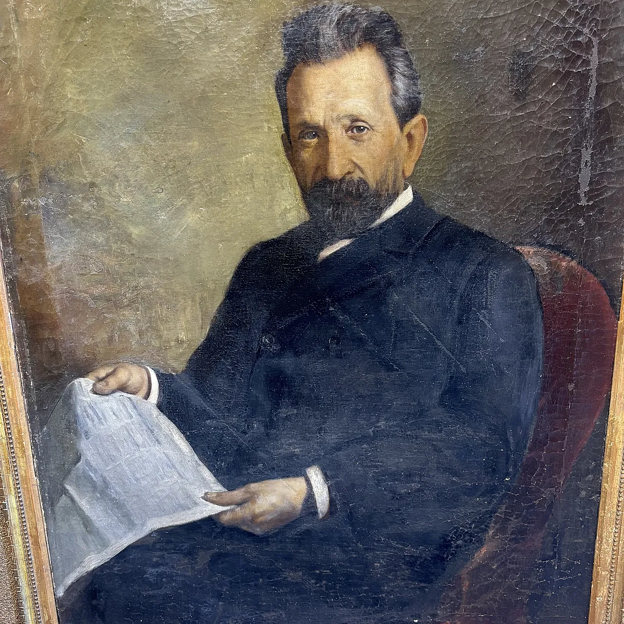Oil painting of a nobleman, by Giacomo Calegari, Bergamo, 1899 1